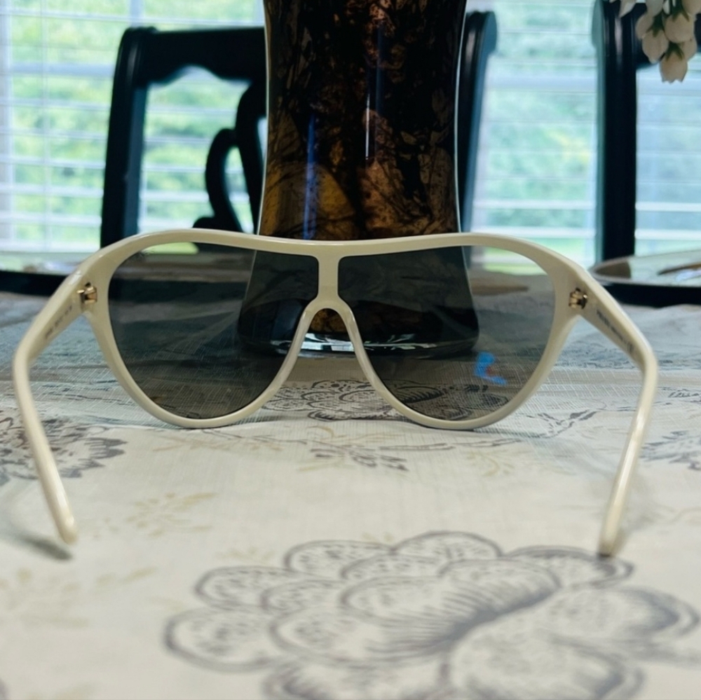 Prada Shield Sunglasses - Prada White Sunnies - White Shades- Prada White Shades - Picture 6 of 8